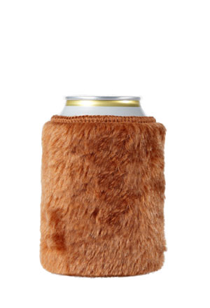 Getränkekühler Stubby Cooler aus Neopren Fell Optik für Bier Flaschen und Dosen
